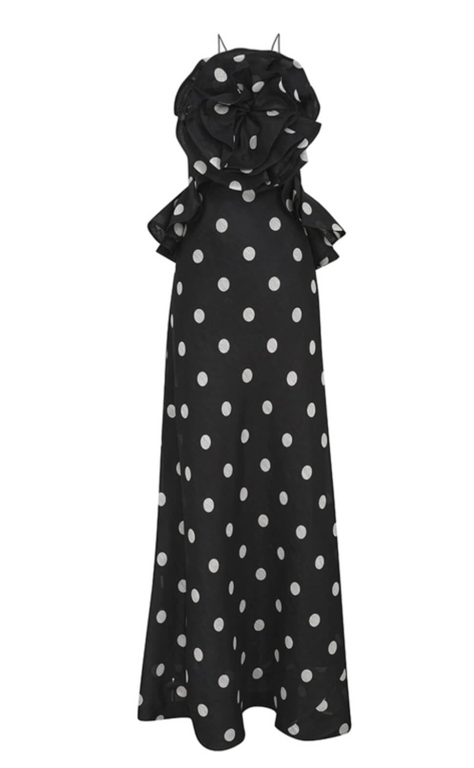 Zimmermann Crush Ruffle Halter Maxi Dress