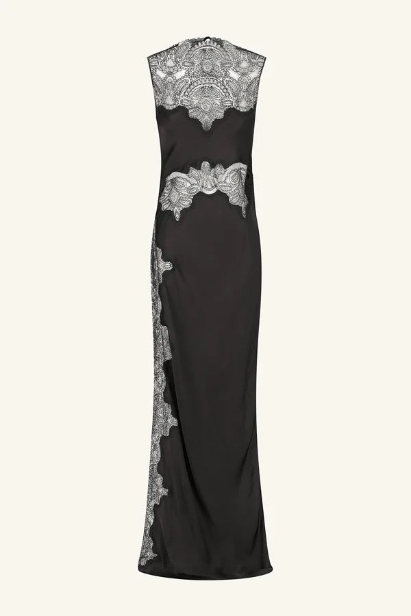 Jamila Lace High Neck Maxi Dress
