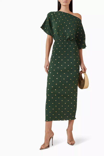 Tilly Dress in Forest Green