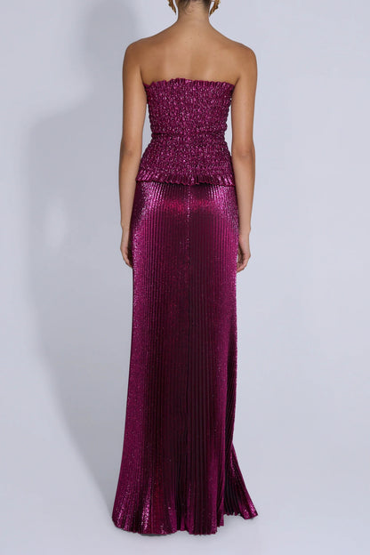 Maya Gown Sangria Glitter