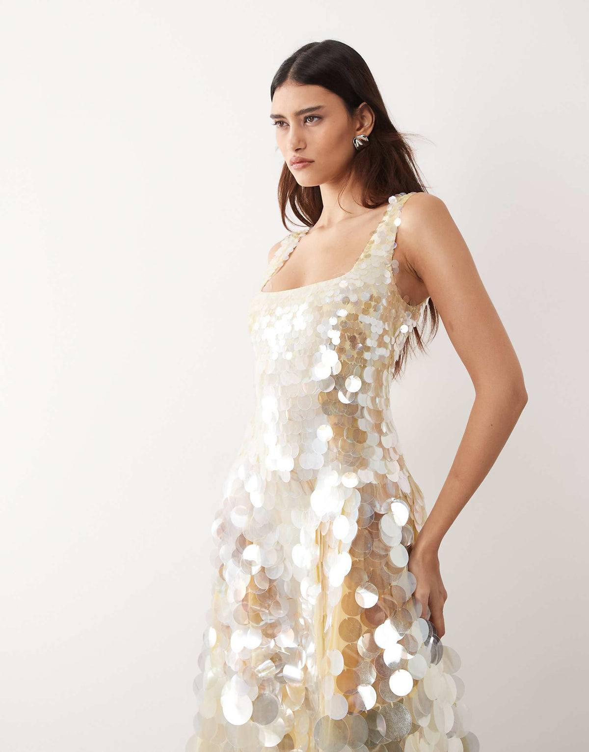 Embellished Disc Sequin Midi
