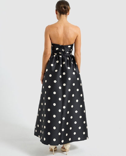 Dottie Strapless Midi Dress - Black