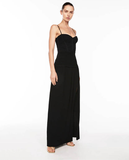 Double Time Pleat Dress Black