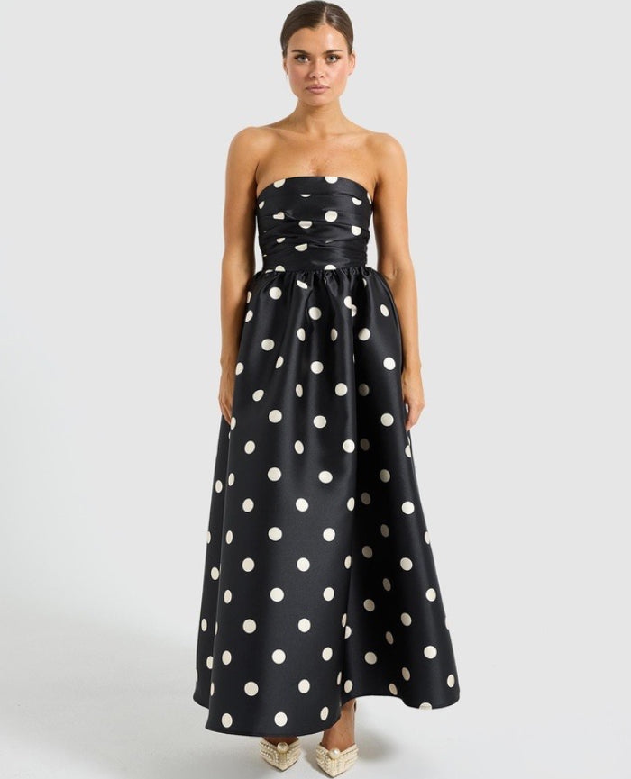 Dottie Strapless Midi Dress - Black