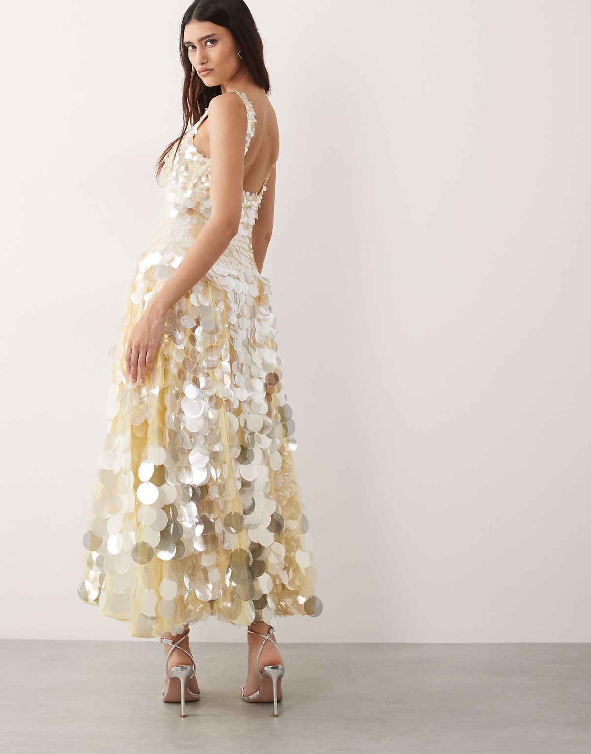 Embellished Disc Sequin Midi