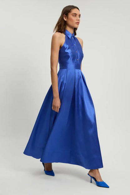 Forever Twill Collared Maxi Dress