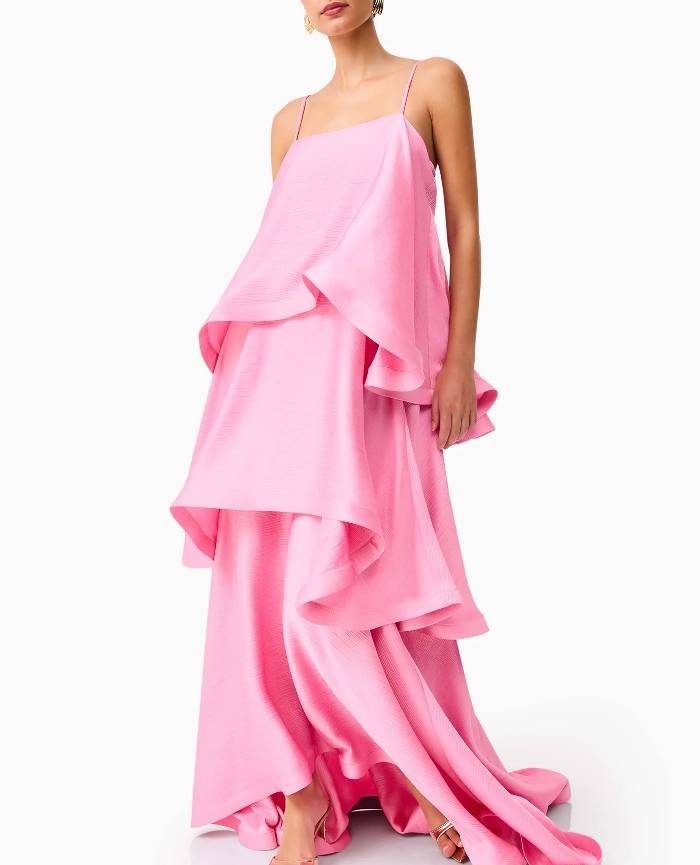 Tilly Tiered Maxi Dress Pink