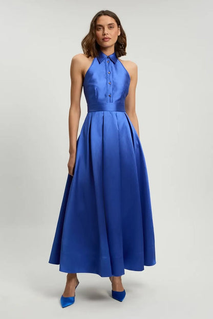 Forever Twill Collared Maxi Dress