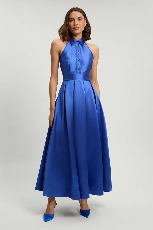 Forever Twill Collared Maxi Dress