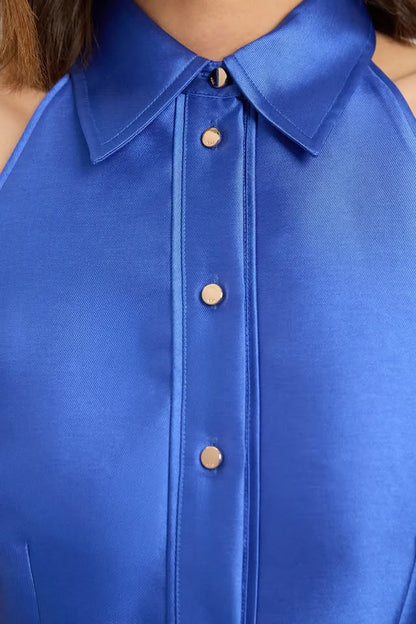 Forever Twill Collared Maxi Dress