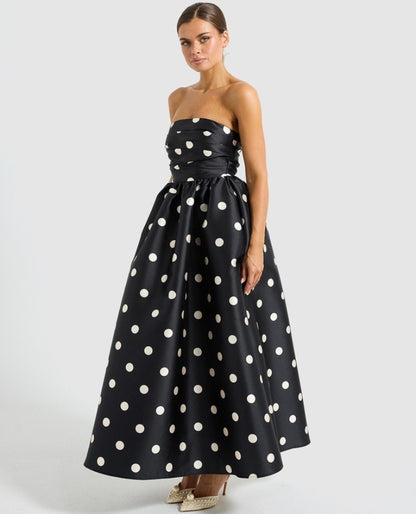 Dottie Strapless Midi Dress - Black