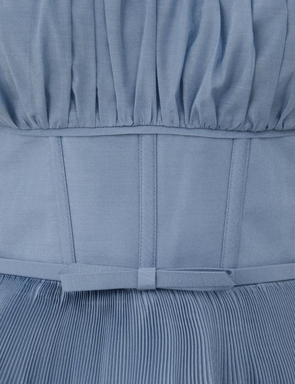 Pleated Tiered Midi Dress