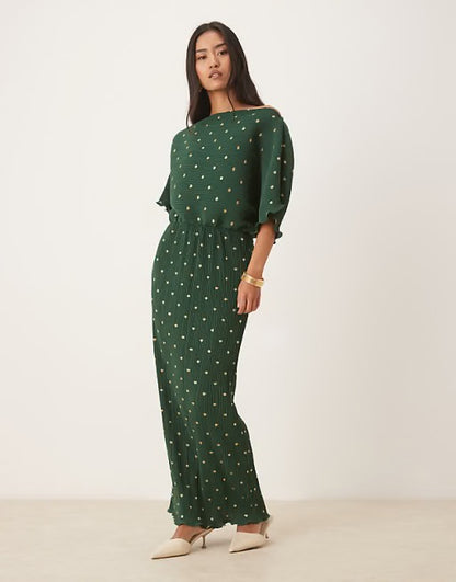 Tilly Dress in Forest Green