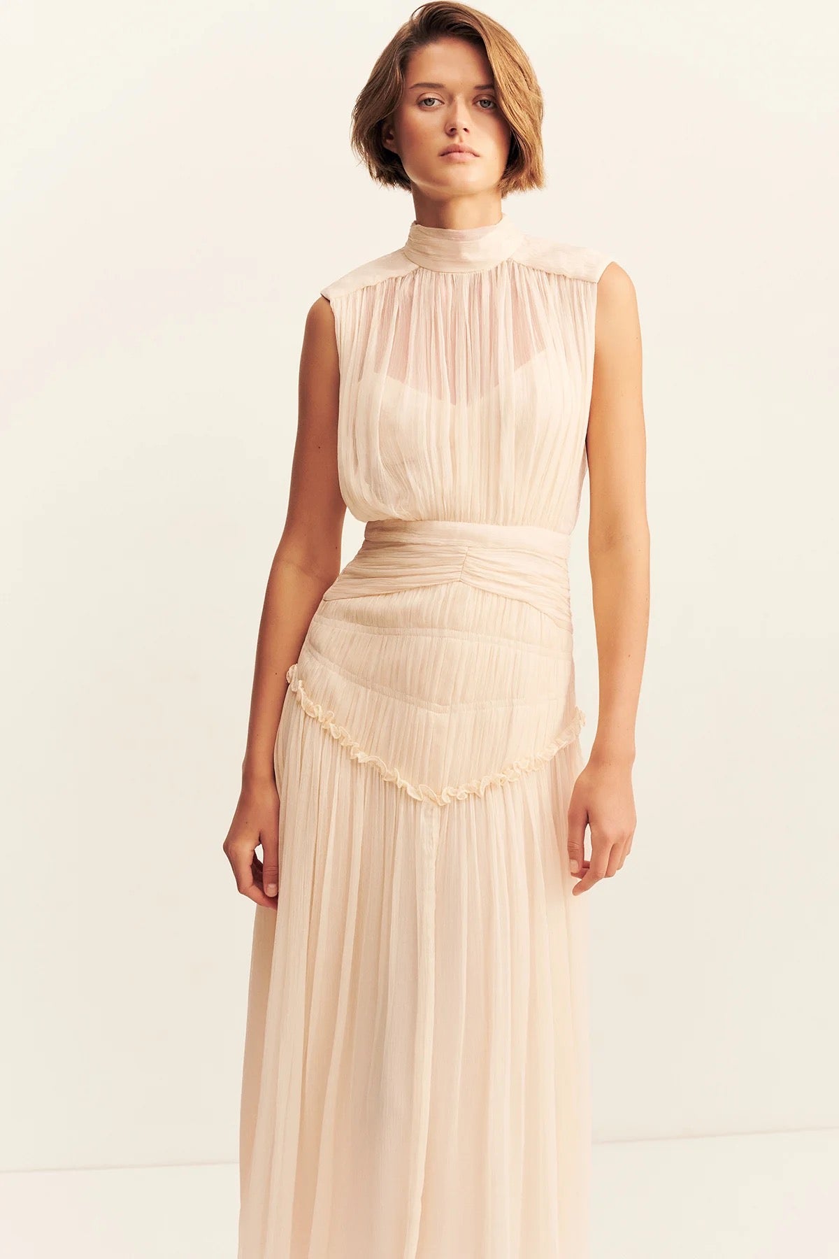 Clemence High Neck Midi Dress