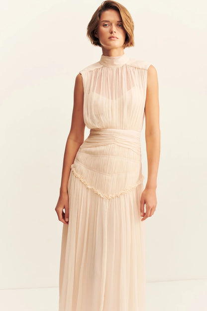 Clemence High Neck Midi Dress
