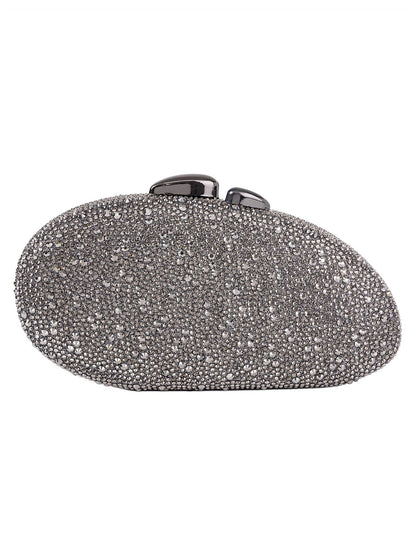 Asymetric Stones Bag – Hematite Pewter