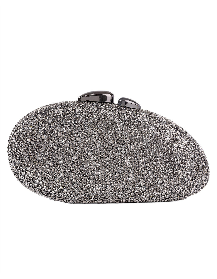 Asymetric Stones Bag – Hematite Pewter