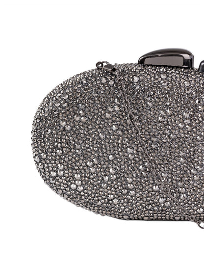 Asymetric Stones Bag – Hematite Pewter
