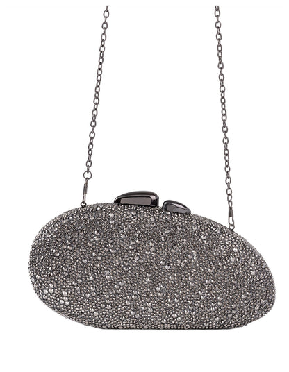 Asymetric Stones Bag – Hematite Pewter
