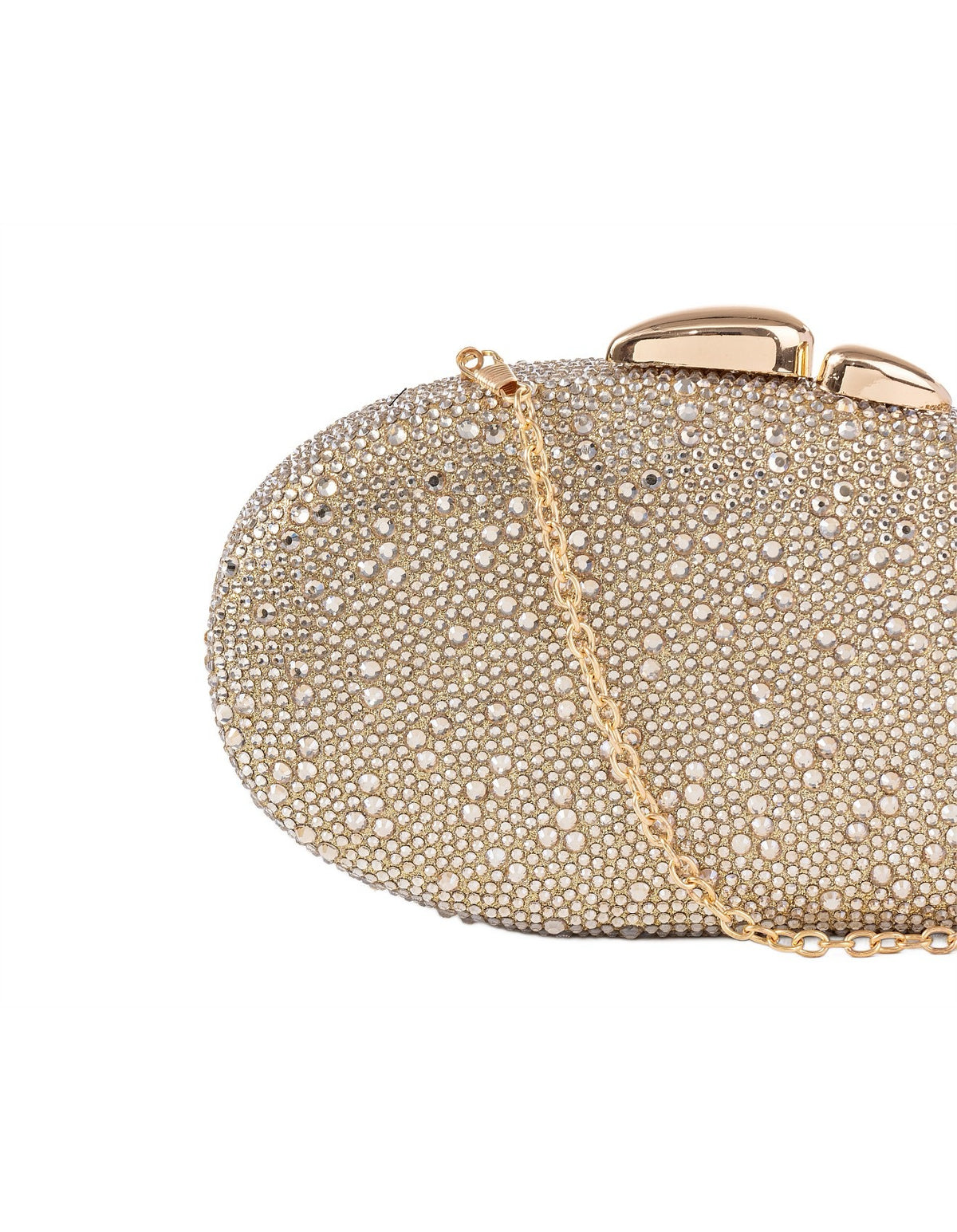 Asymetric Stones Clutch Bag – Gold