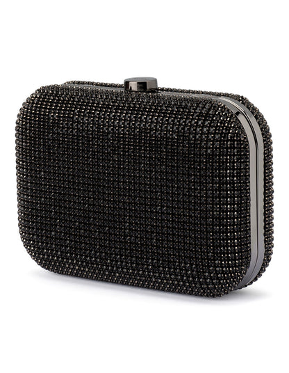 Rae Crystal Clutch – Black