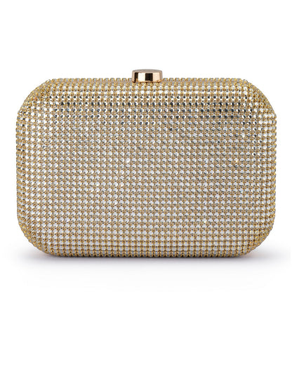 Rae Crystal Clutch – Gold