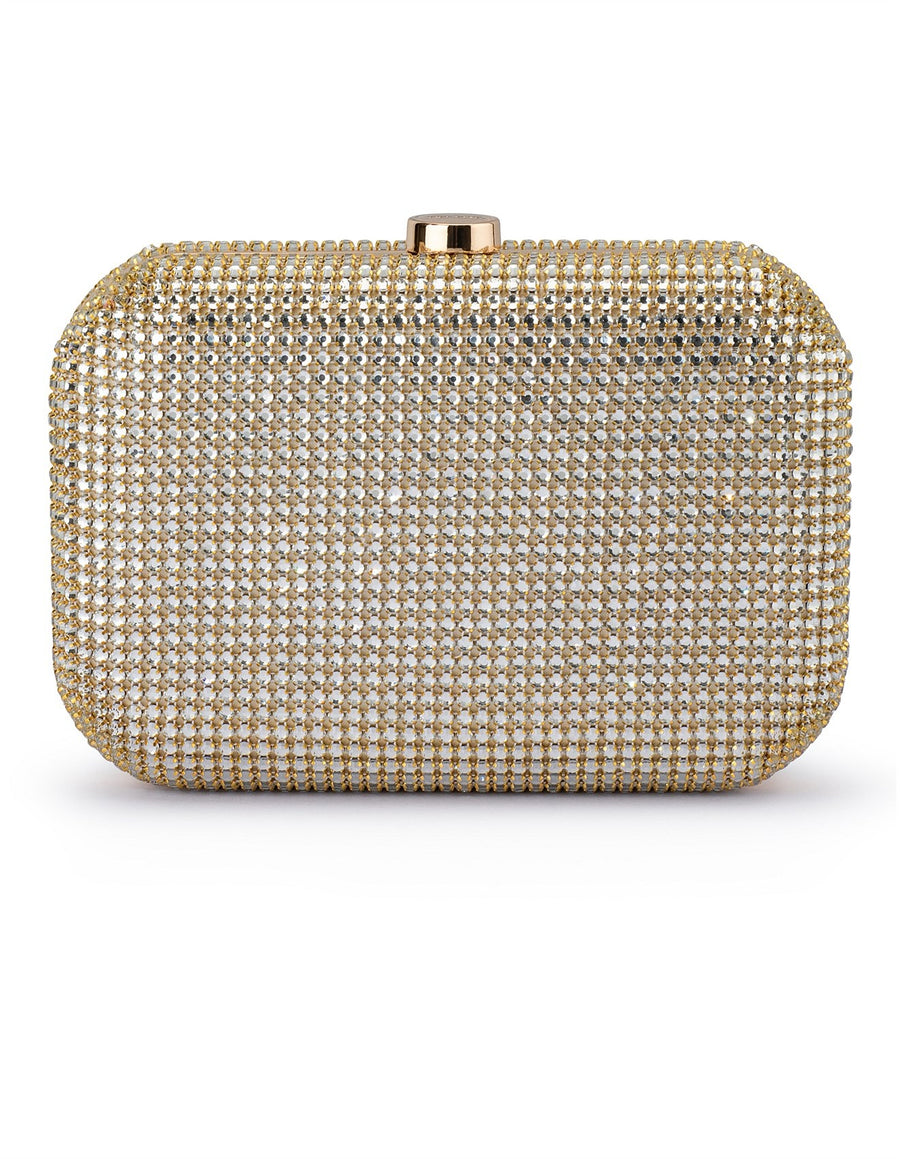 Rae Crystal Clutch – Gold