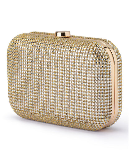 Rae Crystal Clutch – Gold