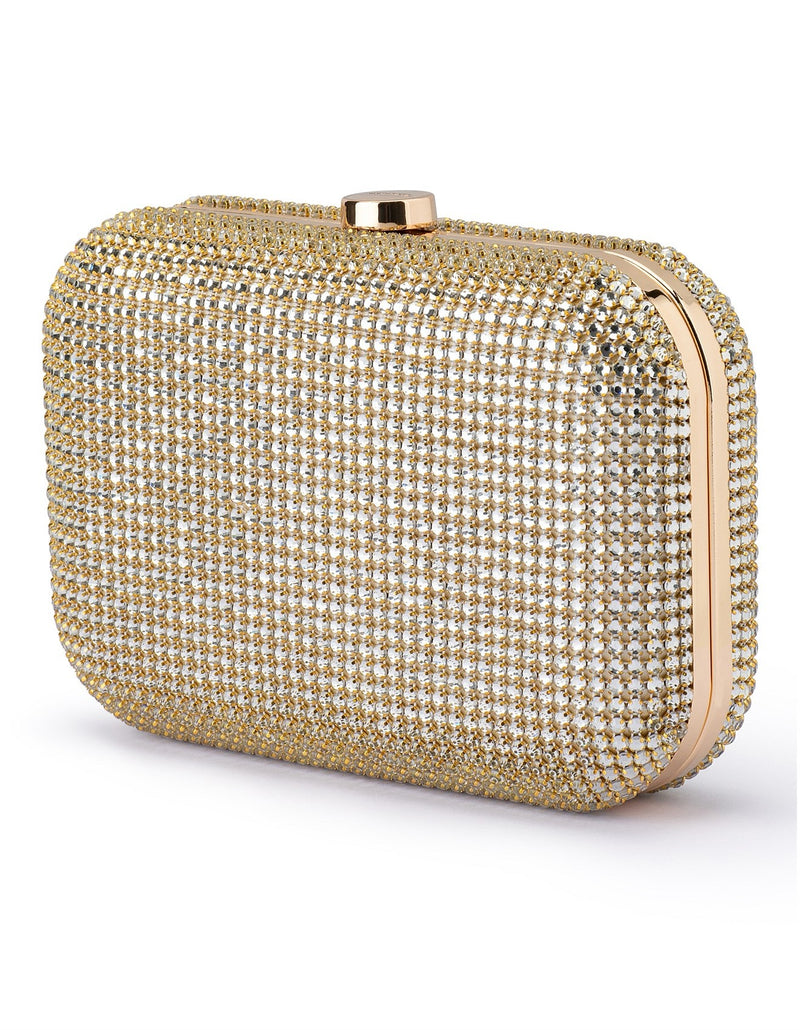 Rae Crystal Clutch – Gold