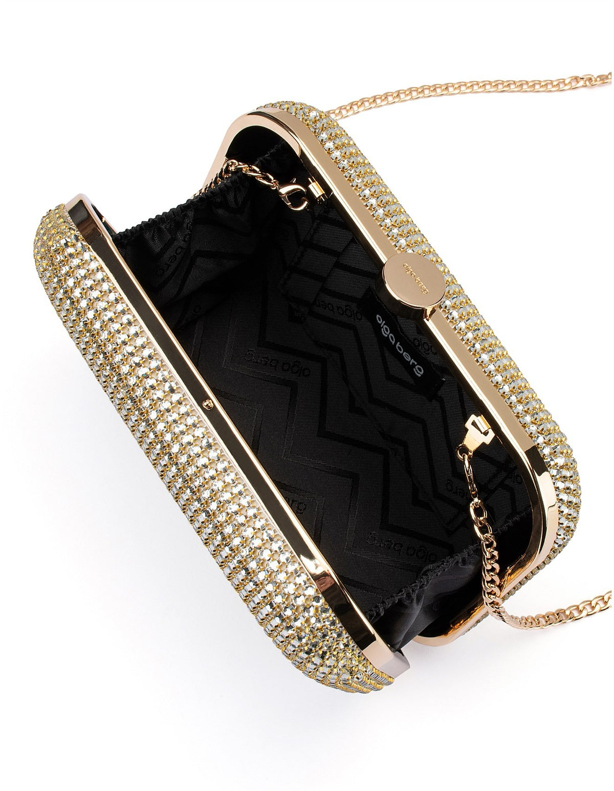Rae Crystal Clutch – Gold