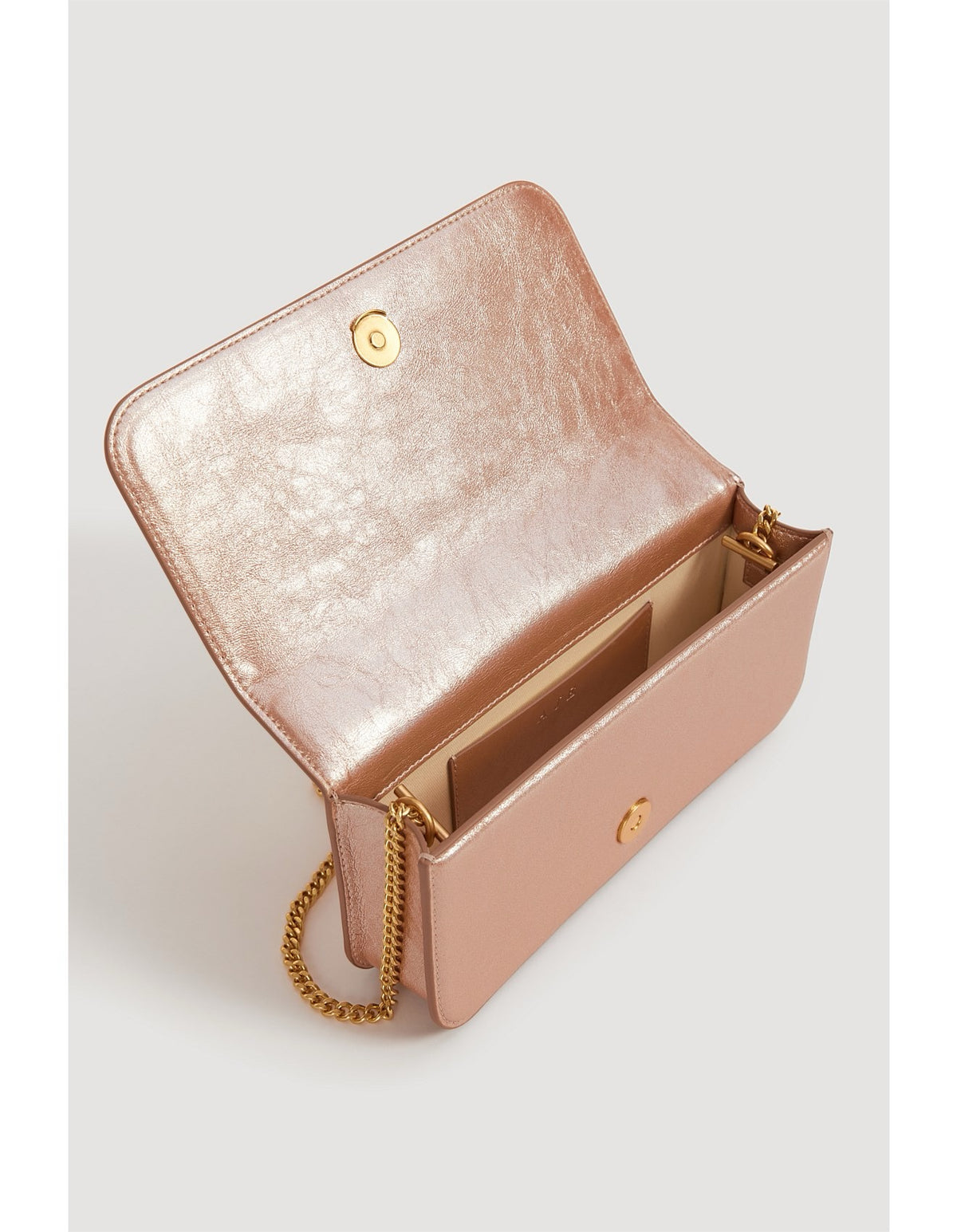 Alessia Flower Clutch – Rose Gold Metallic