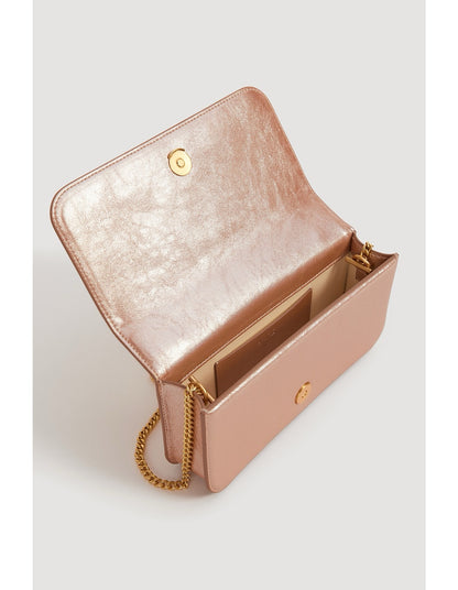 Alessia Flower Clutch – Rose Gold Metallic