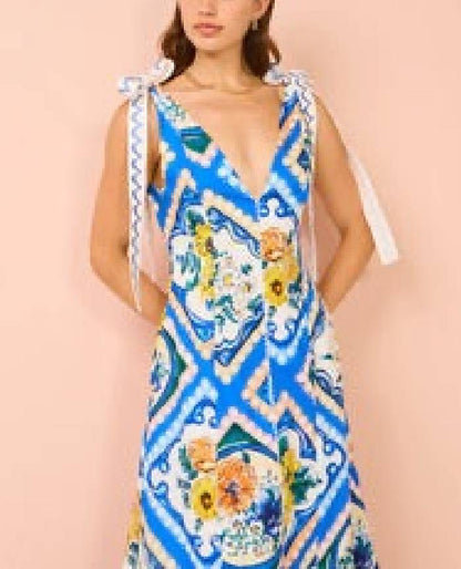 Adonica Tie Sleeve Maxi Dress