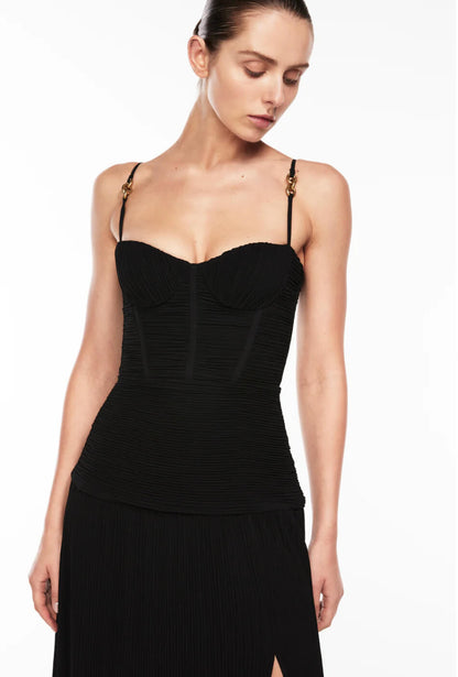Double Time Pleat Dress Black