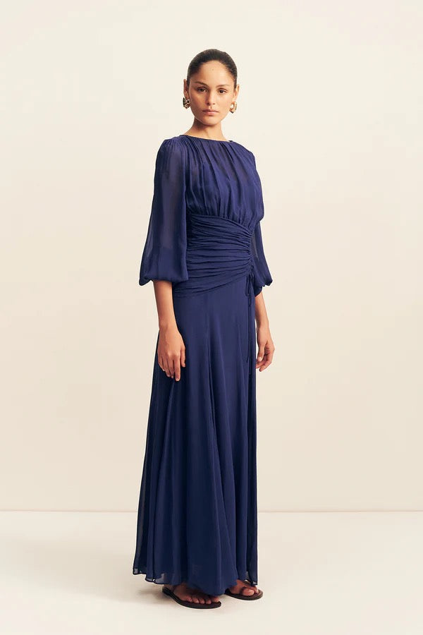Romy High Neck Balloon Sleeve Maxi Dress