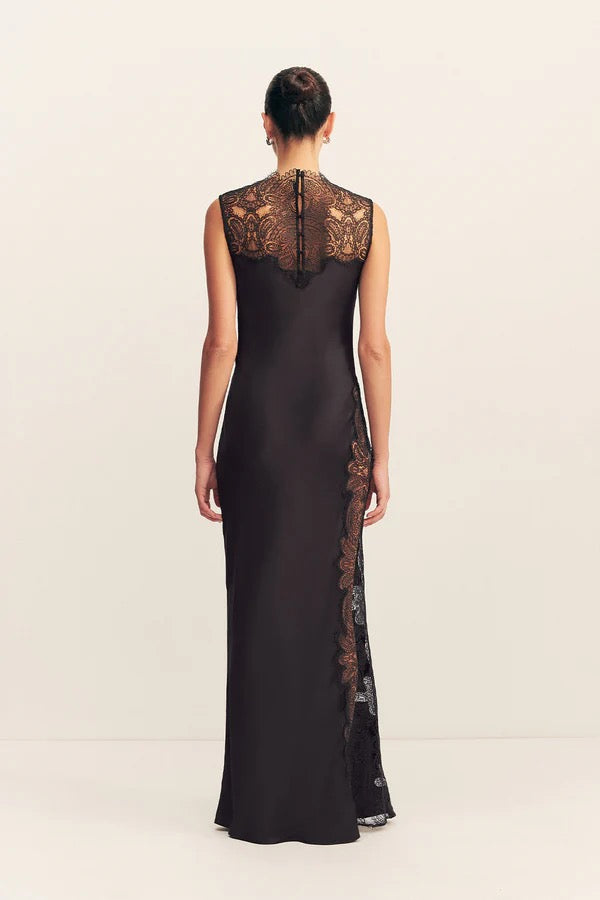 Jamila Lace High Neck Maxi Dress