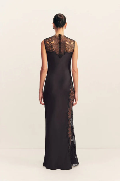 Jamila Lace High Neck Maxi Dress