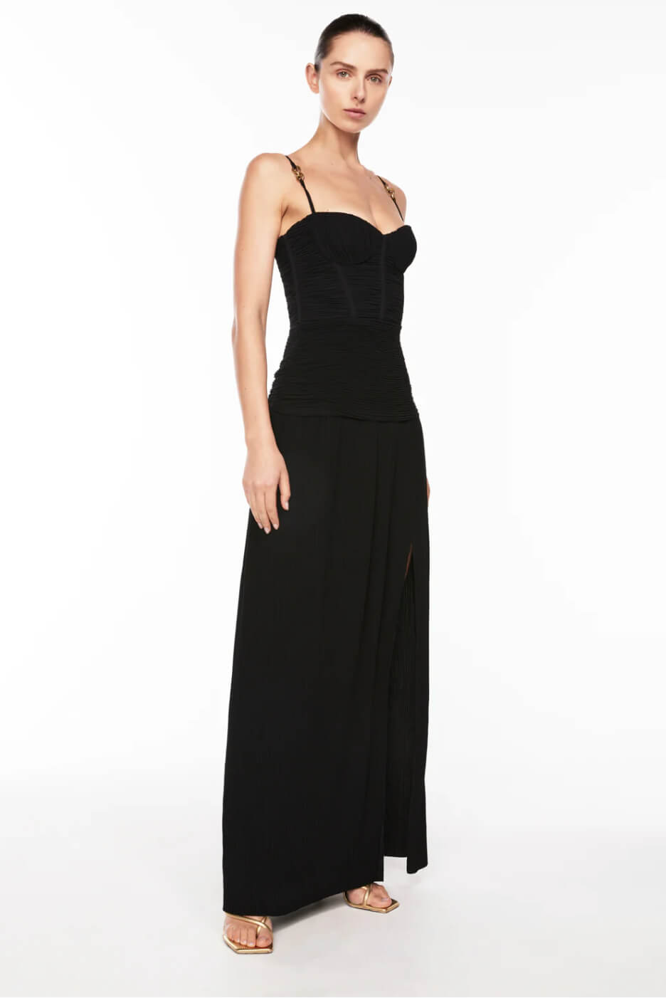 Double Time Pleat Dress Black