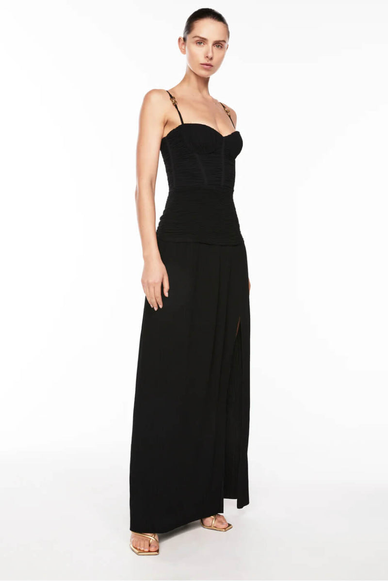 Double Time Pleat Dress Black