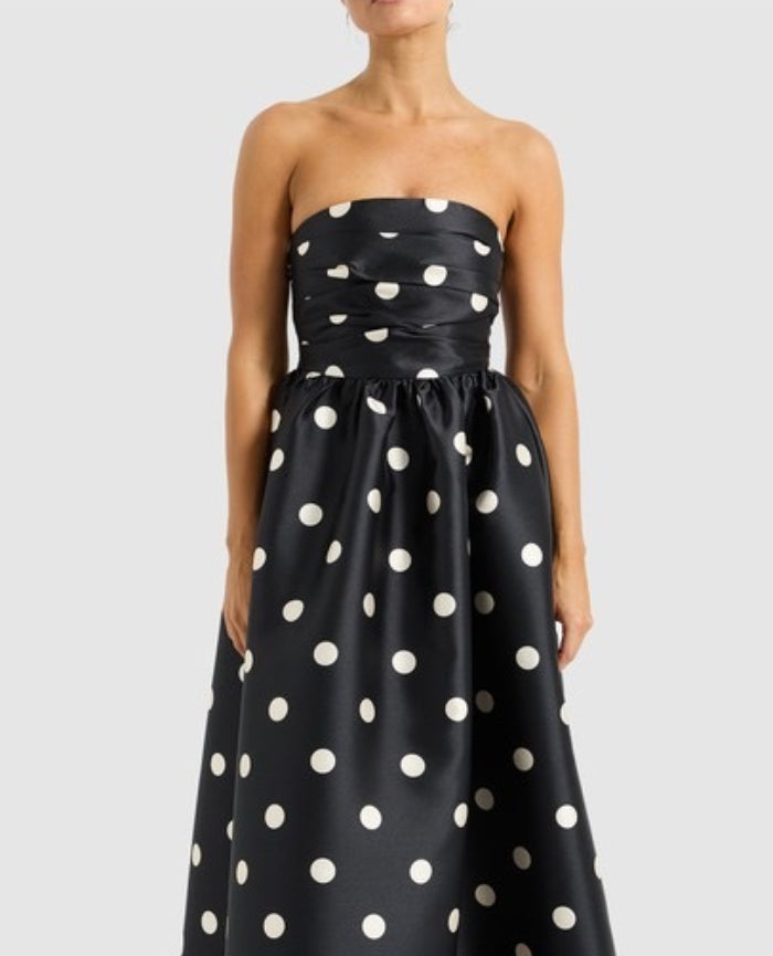 Dottie Strapless Midi Dress - Black