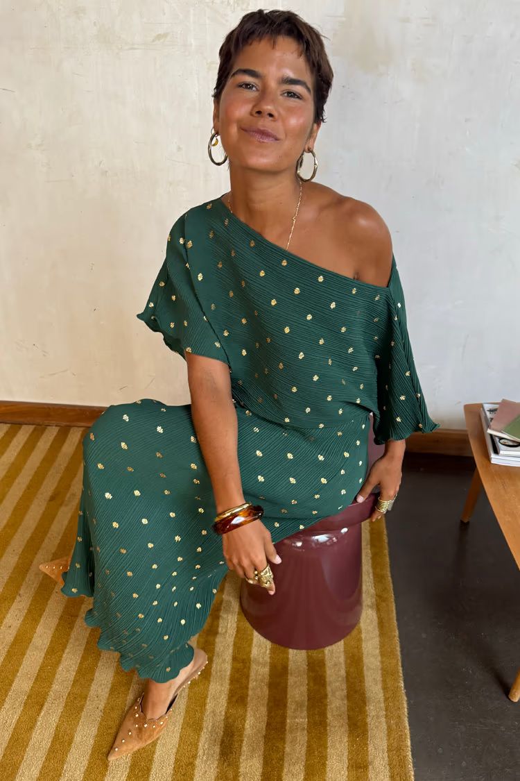 Tilly Dress in Forest Green