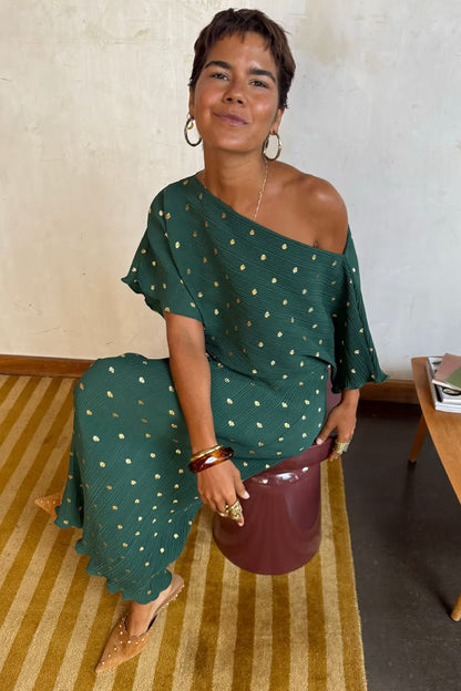 Tilly Dress in Forest Green