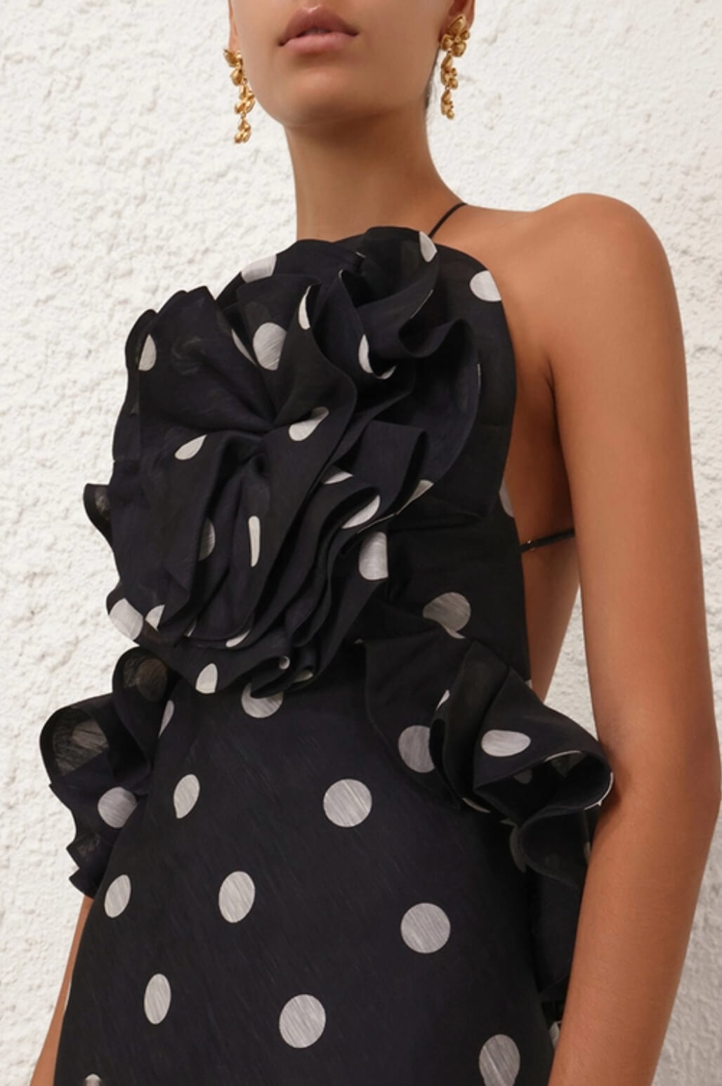Zimmermann Crush Ruffle Halter Maxi Dress