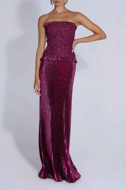 Maya Gown Sangria Glitter