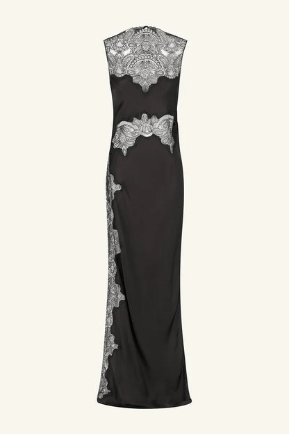 Jamila Lace High Neck Maxi Dress