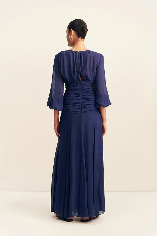 Romy High Neck Balloon Sleeve Maxi Dress