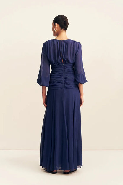 Romy High Neck Balloon Sleeve Maxi Dress