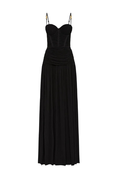 Double Time Pleat Dress Black