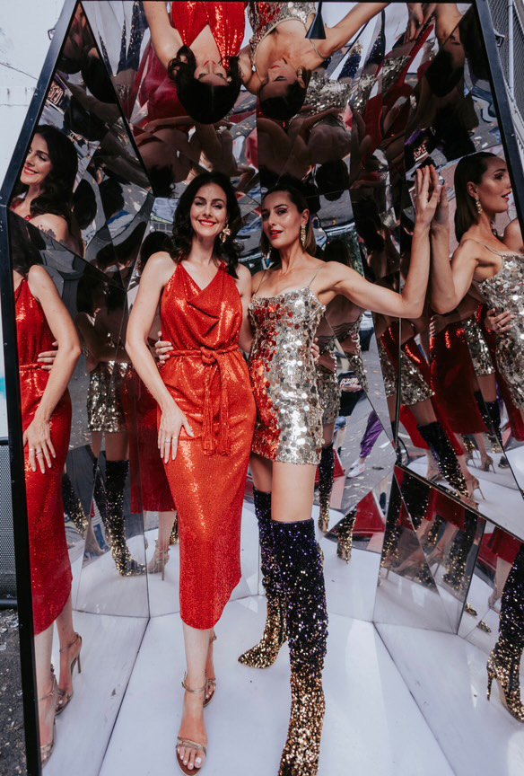Lise and Sarah at a Disco Club event, photographed by Mary Miller